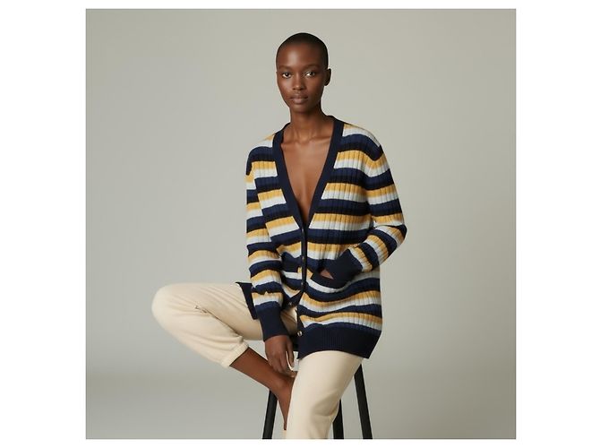 Gucci Gestreifte Strickjacke Blau Wolle - Ansicht 4