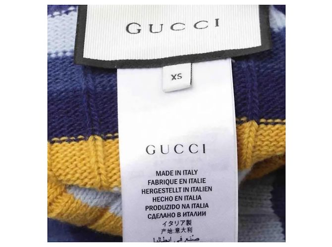 Gucci Gestreifte Strickjacke Blau Wolle - Ansicht 7