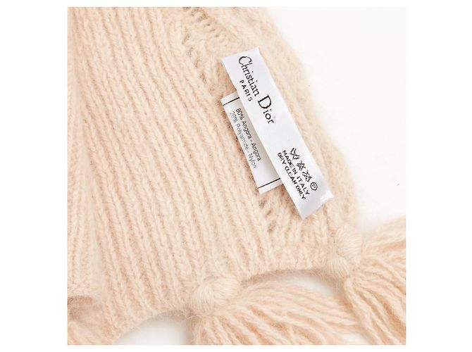 Christian Dior Kurze Große Babyrosa Wolle Pointelle Schal Pink - Ansicht 4