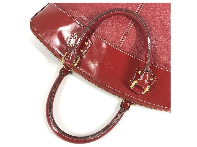 Borsa Tote Louis Vuitton Suhali Lockit MM in Rosso Tanami - vista 10