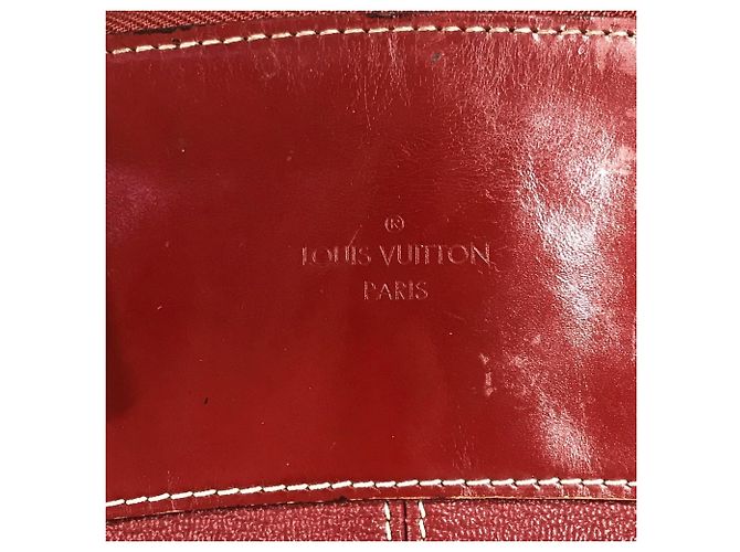Borsa Tote Louis Vuitton Suhali Lockit MM in Rosso Tanami - vista 12