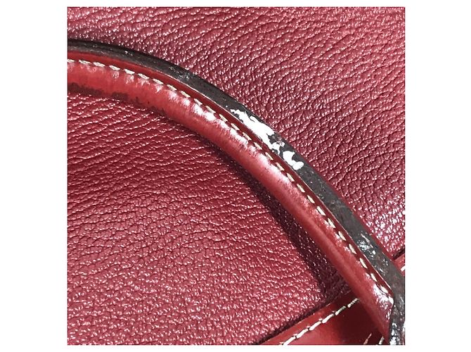 Borsa Tote Louis Vuitton Suhali Lockit MM in Rosso Tanami - vista 17
