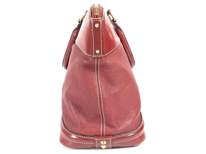 Borsa Tote Louis Vuitton Suhali Lockit MM in Rosso Tanami - vista 4