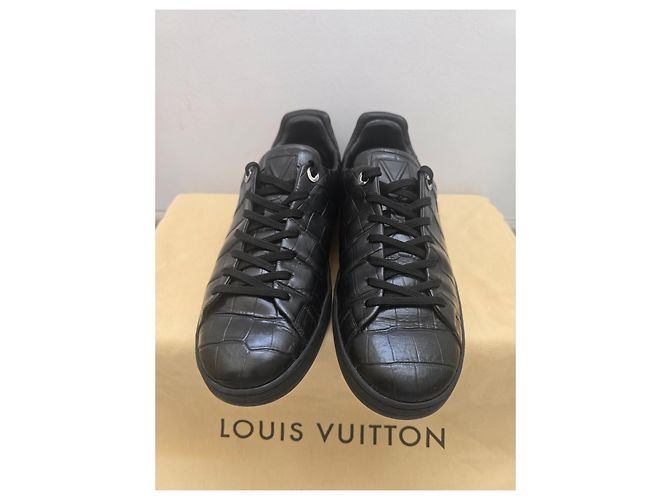 Sneaker Louis Vuitton Frontrow Pelle Coccodrillo Nera Nero - vista 10