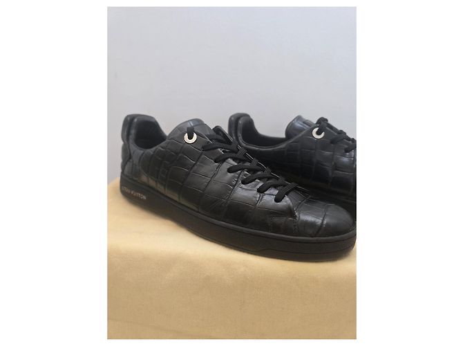 Sneaker Louis Vuitton Frontrow Pelle Coccodrillo Nera Nero - vista 5