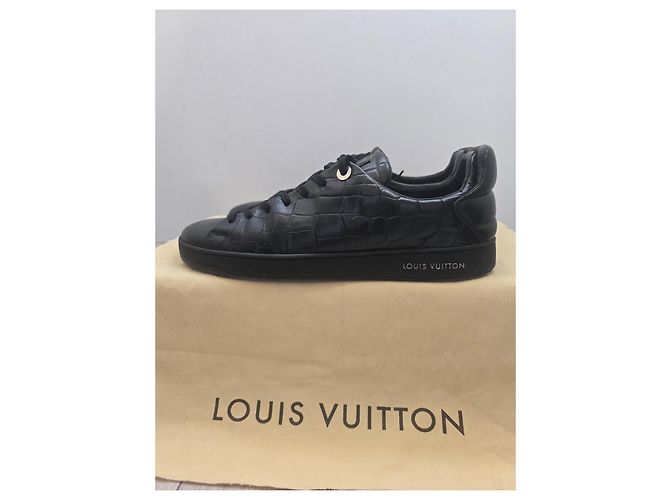 Sneaker Louis Vuitton Frontrow Pelle Coccodrillo Nera Nero - vista 8
