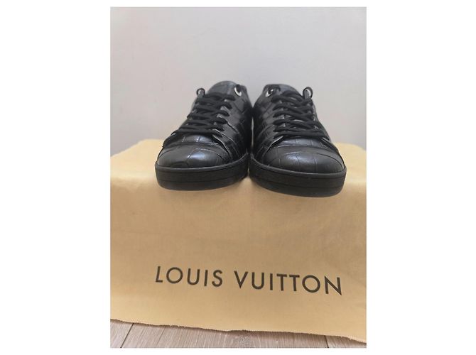 Sneaker Louis Vuitton Frontrow Pelle Coccodrillo Nera Nero - vista 9