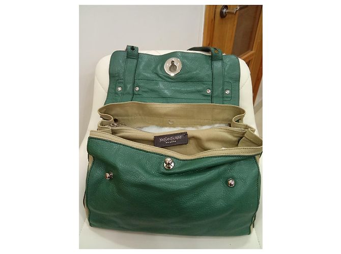Muse II Borsa a spalla Yves Saint Laurent Muse Two Beige Verde Scuro - vista 10