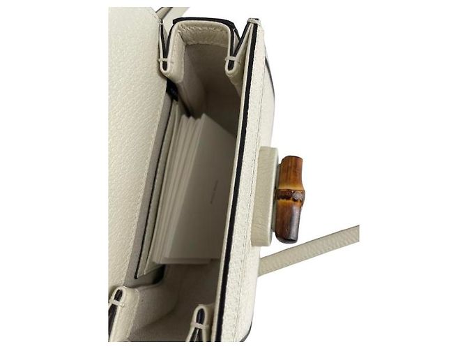 Gucci Vintage Convertible Bamboo Top Handle Leather Small - vista 5