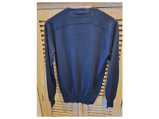 GIVENCHY Merinowoll Pullover Rundhals Marineblau 100% Wolle - Ansicht 2