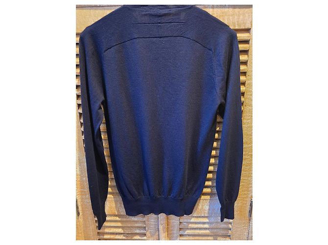 GIVENCHY Merinowoll Pullover Rundhals Marineblau 100% Wolle - Ansicht 3