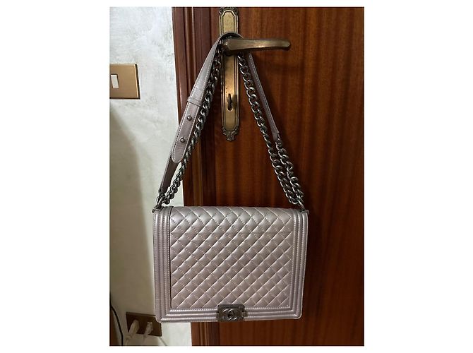 Borsa a mano Chanel in pelle argentata Argento - vista 2