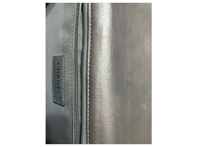 Borsa a mano Chanel in pelle argentata Argento - vista 4