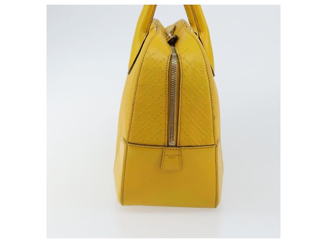 Gucci Bright Top Handle Diamante Pelle Medium Giallo - vista 4