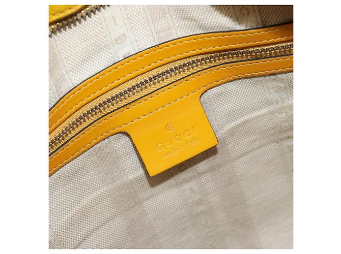 Gucci Bright Top Handle Diamante Pelle Medium Giallo - vista 6