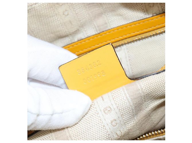 Gucci Bright Top Handle Diamante Pelle Medium Giallo - vista 7