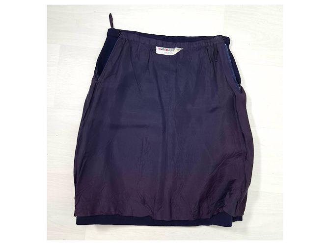 Yves Saint Laurent Falda azul de lana YSL Rive Gauche - vista 5