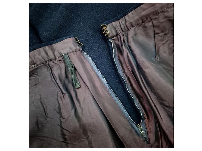 Yves Saint Laurent Falda azul de lana YSL Rive Gauche - vista 7