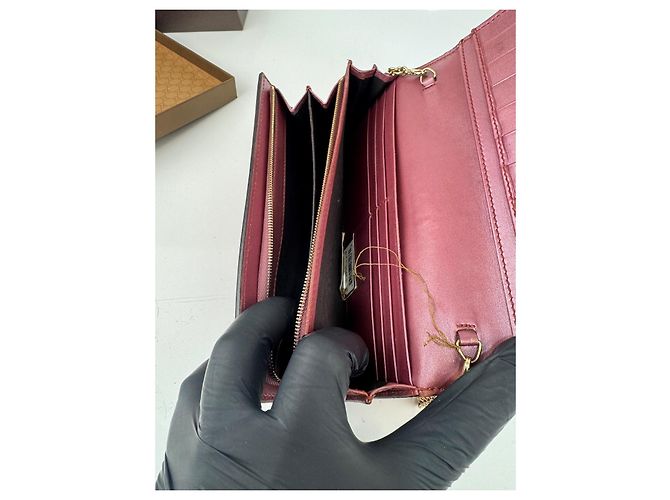 Cartera larga de cuero patentado Microguccissima rosa de Gucci - vista 10