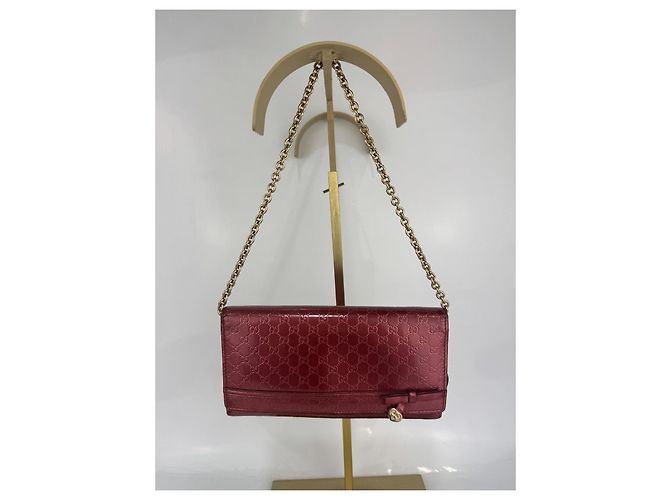 Cartera larga de cuero patentado Microguccissima rosa de Gucci - vista 3
