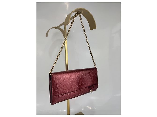 Cartera larga de cuero patentado Microguccissima rosa de Gucci - vista 4