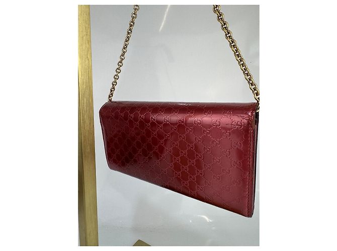 Cartera larga de cuero patentado Microguccissima rosa de Gucci - vista 6