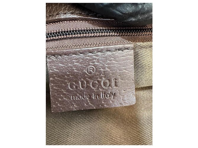 Borsa a spalla Gucci in tela / pelle marrone 276 - vista 8