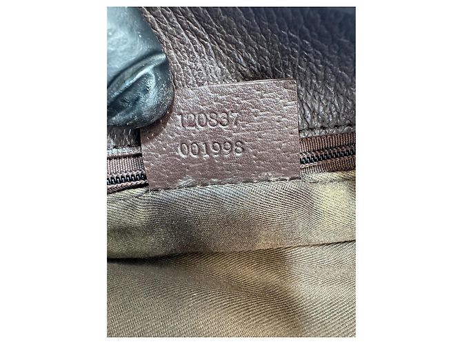 Borsa a spalla Gucci in tela / pelle marrone 276 - vista 9