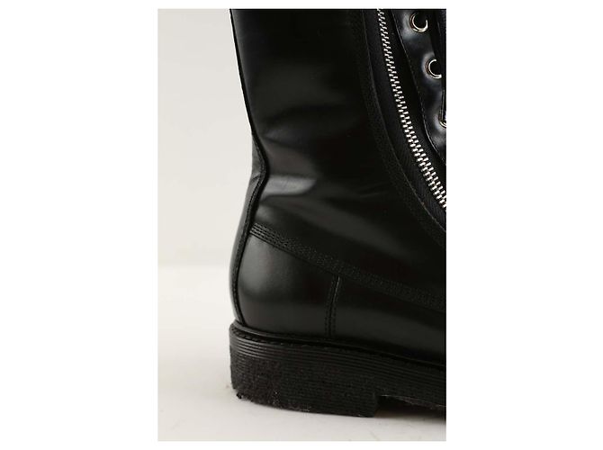 Balmain Schwarze Leder-Bikerstiefel - Ansicht 3