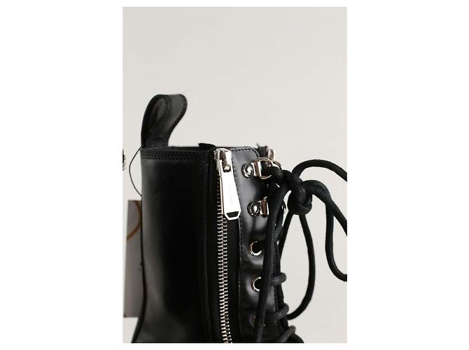 Balmain Schwarze Leder-Bikerstiefel - Ansicht 5