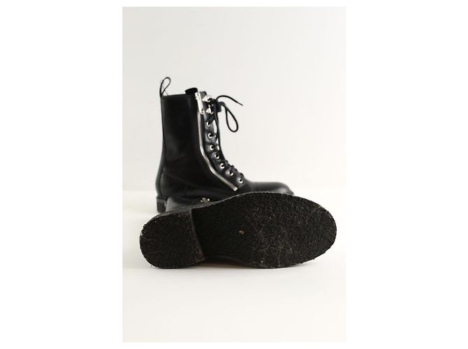 Balmain Schwarze Leder-Bikerstiefel - Ansicht 7