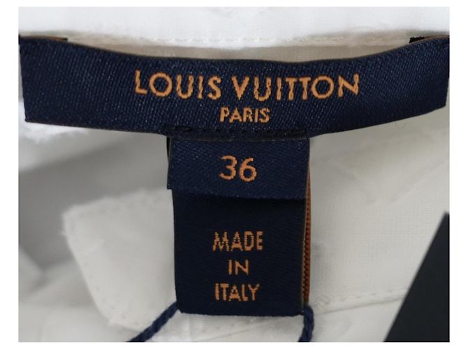 Louis Vuitton Monogram Relief Trompe L’Oeil Shirt Dress White - view 11
