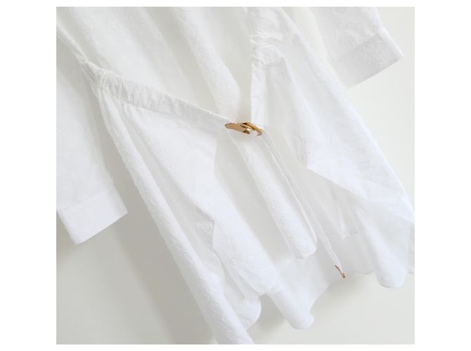 Louis Vuitton Monogram Relief Trompe L’Oeil Shirt Dress White - view 4