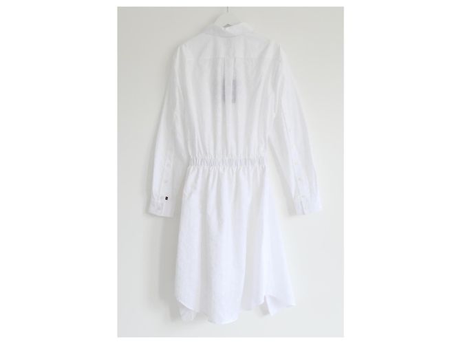 Louis Vuitton Monogram Relief Trompe L’Oeil Shirt Dress White - view 6