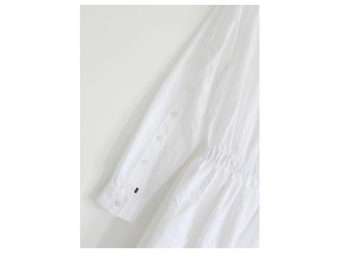 Louis Vuitton Monogram Relief Trompe L’Oeil Shirt Dress White - view 7