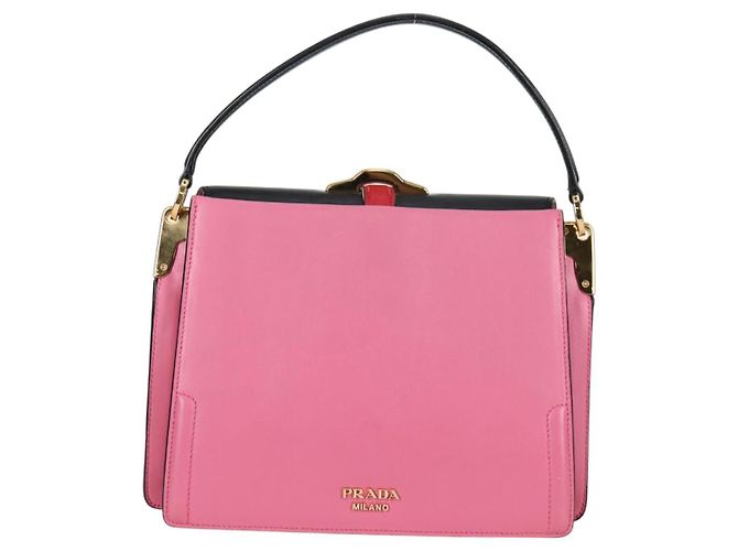 Borsa Prada Belle a manico superiore in vitello medio Rosa - vista 2