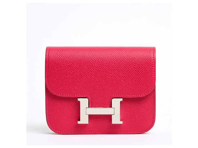Hermès 2024 Constance Slim Pochette Cinturón Bolsa de Cuero Rosa en Cinturón Hardware de plata - view 4
