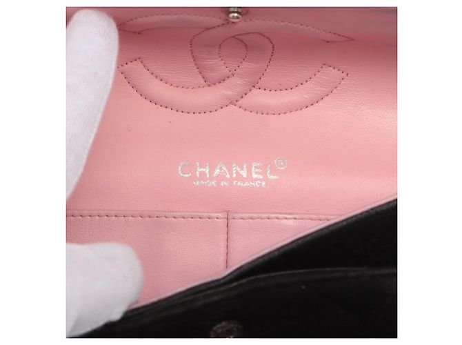 Chanel Timeless - Classic Double Flap Quilted Jersey Medium Preto - vista 4