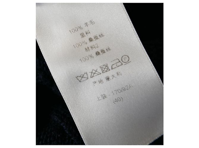 Suéter de ombro em seda com trançado Dior x Raf Simons Pré-Outono 2015 Rosa Azul marinho - vista 8