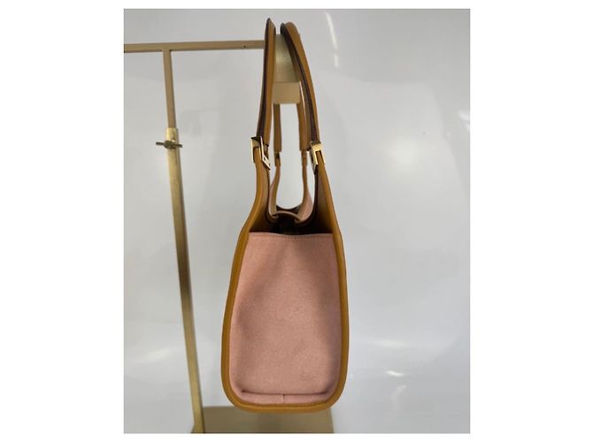 Borsa a spalla Gucci Jackie in suede e pelle Rosa e marrone278 - vista 3