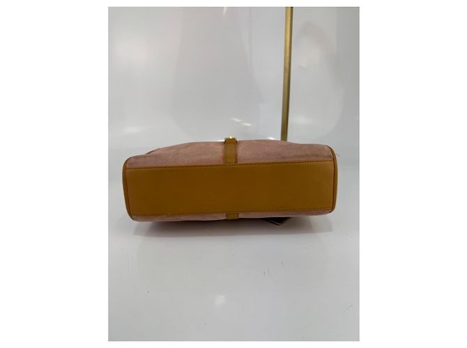 Borsa a spalla Gucci Jackie in suede e pelle Rosa e marrone278 - vista 8