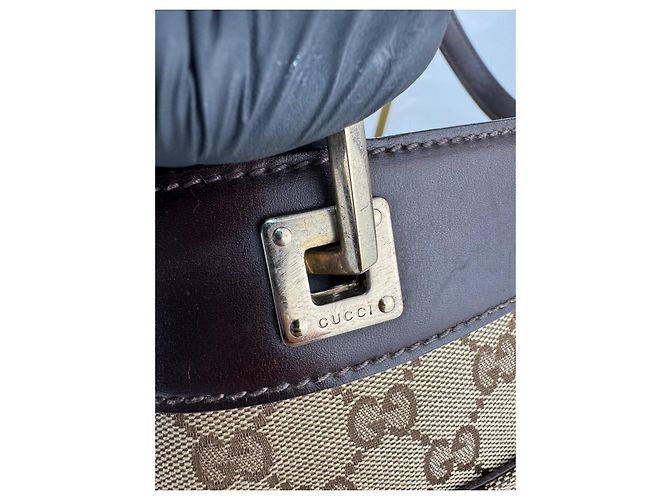 La tote Gucci presenta la tela GG originale del marchio Marrone - vista 10