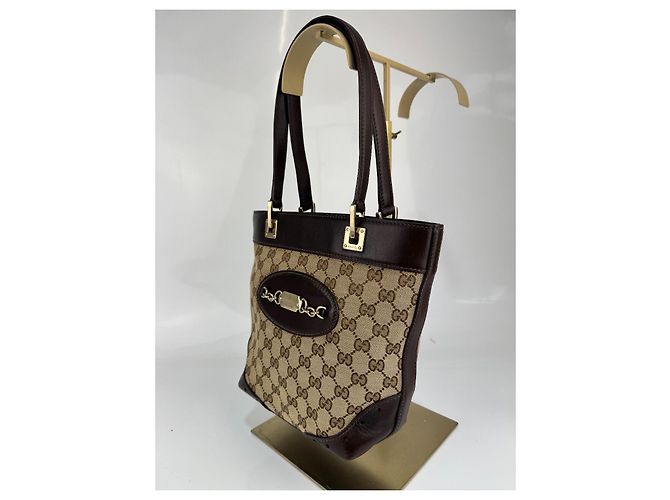 La tote Gucci presenta la tela GG originale del marchio Marrone - vista 3