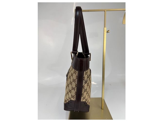 La tote Gucci presenta la tela GG originale del marchio Marrone - vista 4