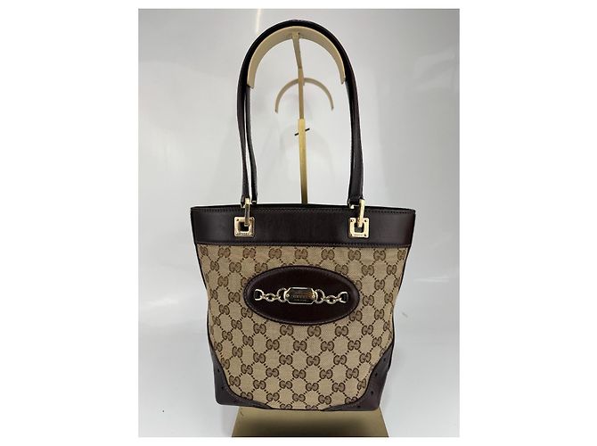 La tote Gucci presenta la tela GG originale del marchio Marrone - vista 7