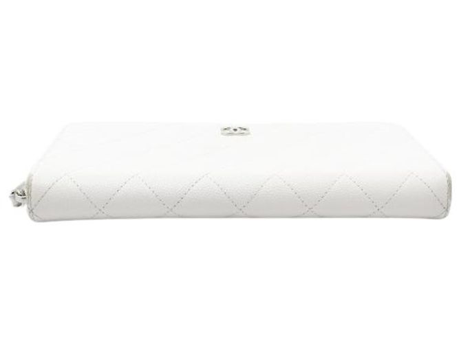 Chanel Trifold Flap Quilted Caviar Small Weiß - Ansicht 3