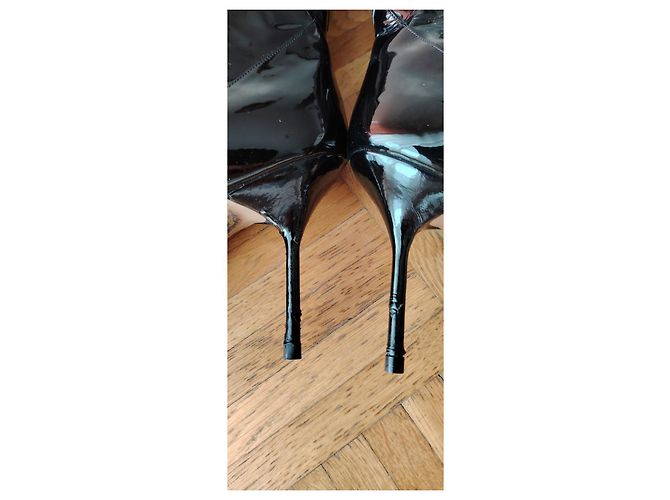 DOLCE & GABBANA DEVOTION GLANZENDES RINDLEDERSTIEFEL. Schwarz - Ansicht 10