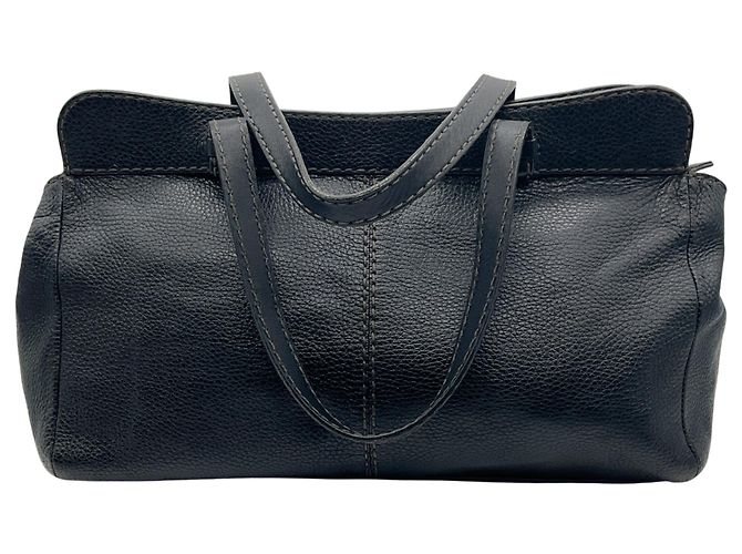 Borsa a spalla in pelle nera a grana di Tod's Nero - vista 3