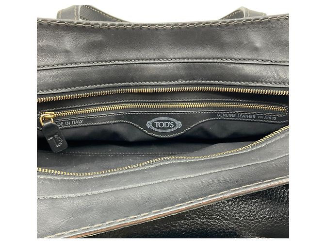 Borsa a spalla in pelle nera a grana di Tod's Nero - vista 9