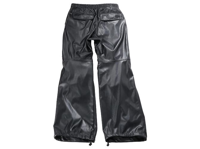 DIESEL Oversized Cargo Coated Fabric Trousers in Black p-MARTY-LTH, Size 48 IT - view 2